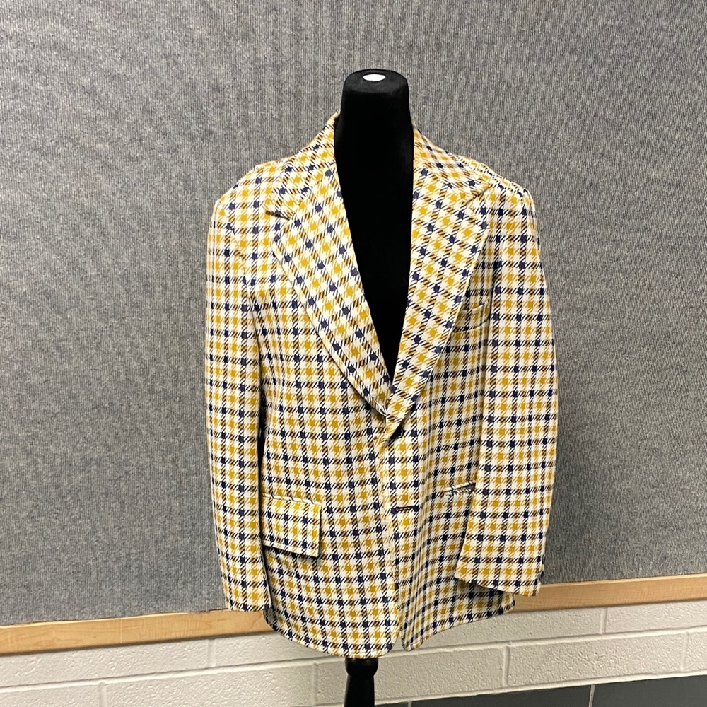 Classic Checkered Blazer in Yellow and Blue